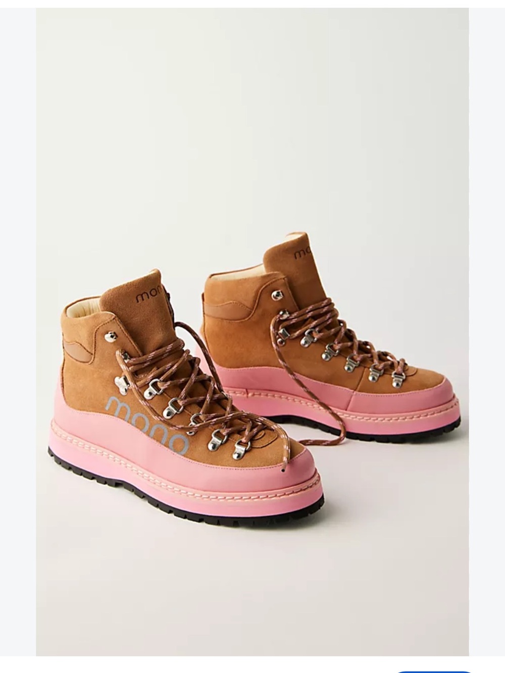 Mono Vidda Hiking Boots 7 Free People NWOB pink and brown